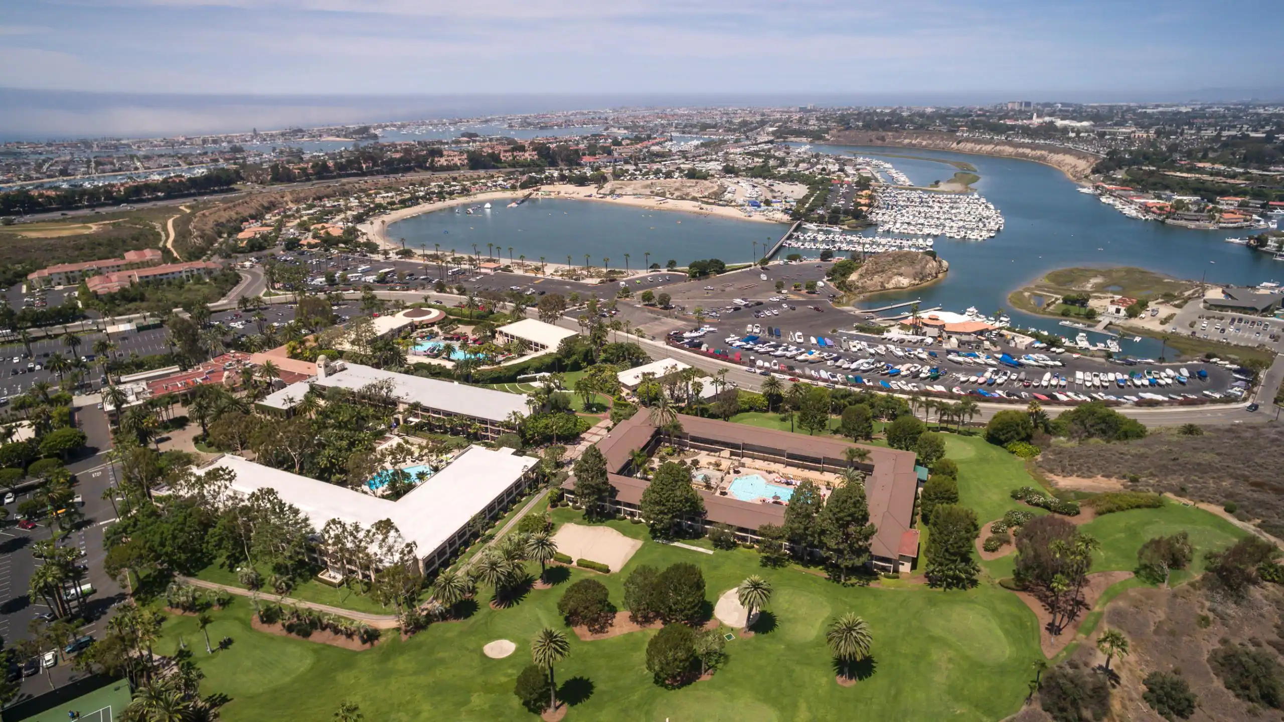 Aerial view of Hyatt Regency Newport Beach resort